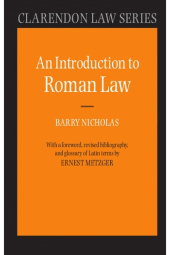 An Introduction to Roman Law (Clarendon Law Series)