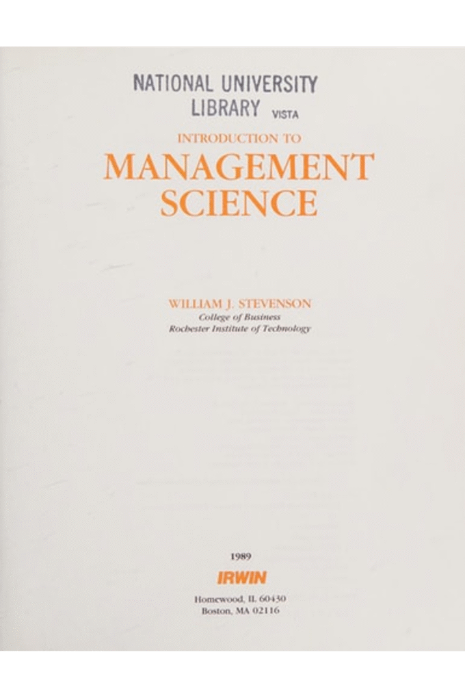 Introduction to Management Science