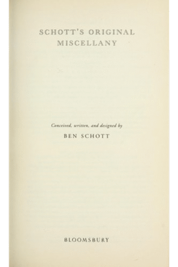 Schott's Original Miscellany