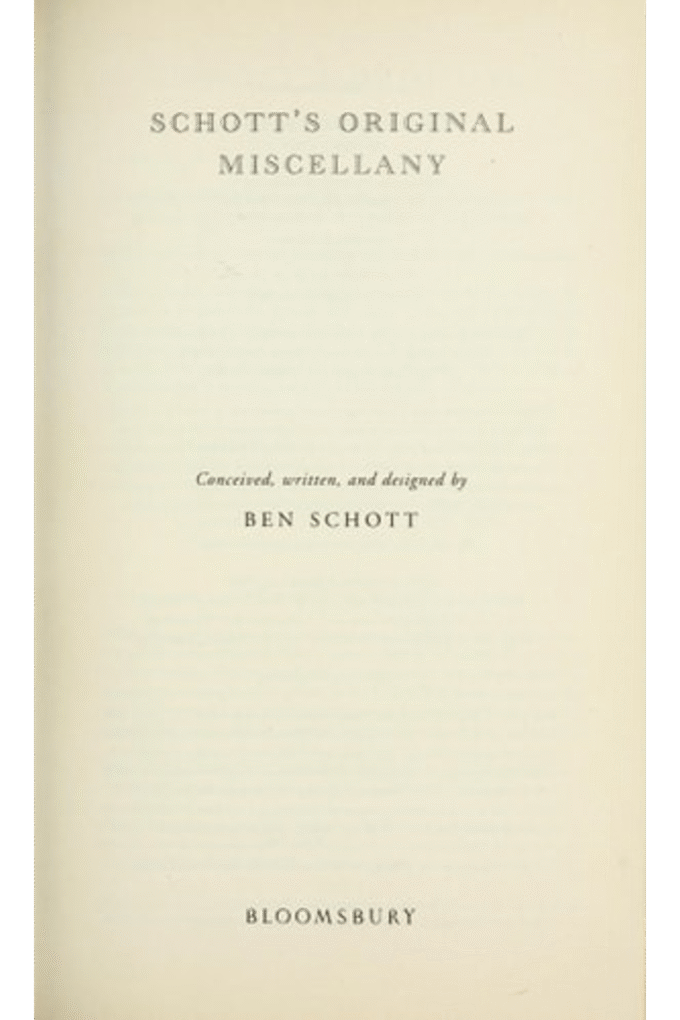 Schott's Original Miscellany