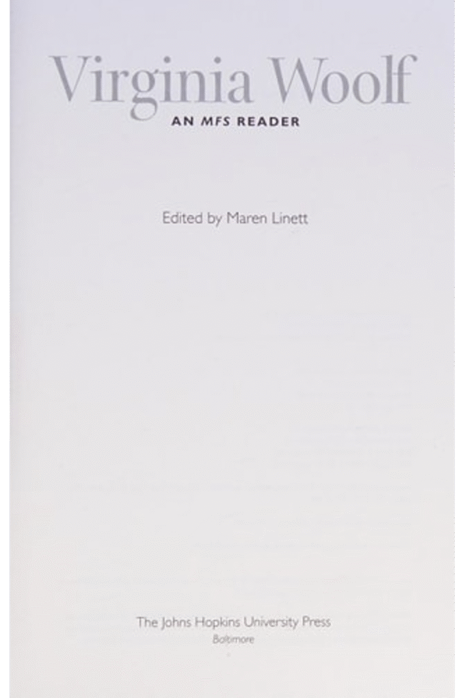Virginia Woolf: An MFS Reader (A Modern Fiction Studies Book)